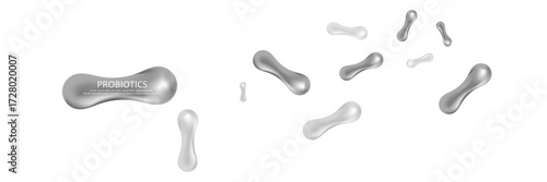 Probiotics bacteria vector illustration. Biology, science background. Medicine and treatment.