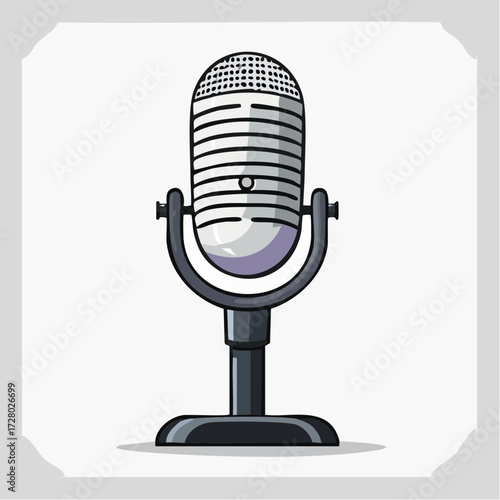 retro microphone on a white background