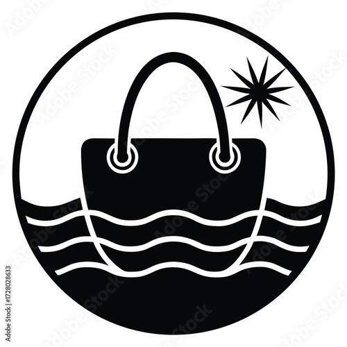 summer beach purse vector icon