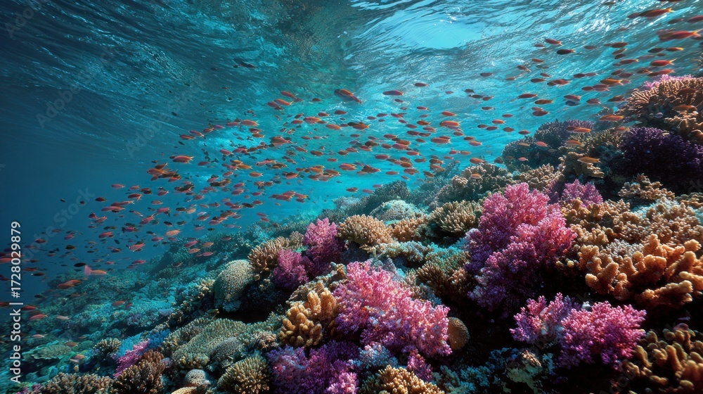 Fototapeta premium Coral reef underwater scene