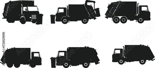 Garbage truck, waste disposal vehicle, rubbish collection, sanitation truck, recycling service, trash removal, refuse disposal, municipal cleaning, environment service, waste management