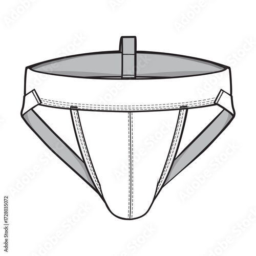 Vector Illustration of Men’s Jockstrap Underwear – Athletic Supporter and Apparel Design Template