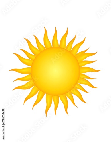 Yellow sun graphic on white
