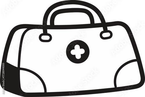 Doctor's Bag Doodle Vector Illustration Clean Hand Drawn