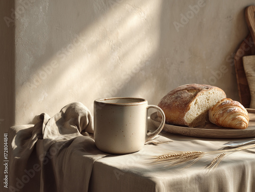 Soft Morning Light on Minimal Kitchen Scene