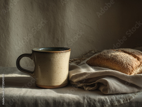 Soft Morning Light on Minimal Kitchen Scene