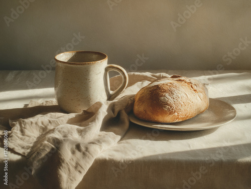 Soft Morning Light on Minimal Kitchen Scene