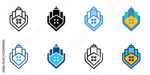 Real Estate Investment Trusts icon set multiple style collection 
