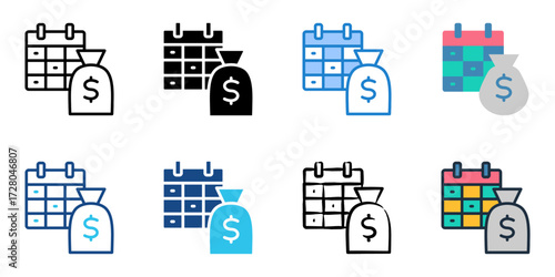 Annuities icon set multiple style collection 
