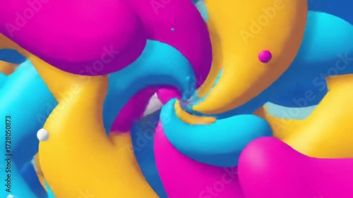 Dynamic Abstract Animation with Playful Organic Shapes in Vibrant Colors Loop