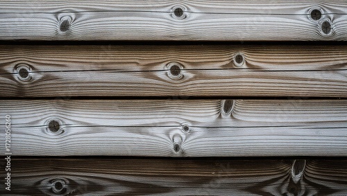 Weathered wooden planks with prominent knots create a rustic tex