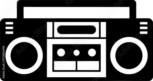 Simple 90s Boombox Silhouette Vector Clean and Modern