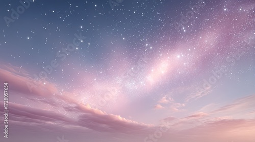 Cinematic Night Sky with Galaxy Stars in Violet and Blue Gradient Hdr Astrophotograph
