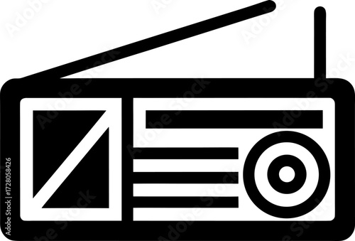 Simple Radio Clipart Vector Clean Geometric Style