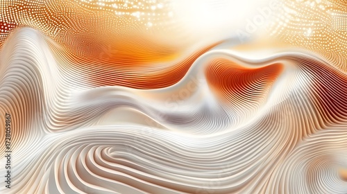 Abstract Orange White Wave Pattern Background