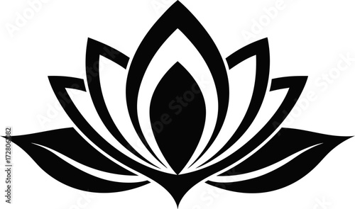 Stylish Lotus Blossom Vector Illustration Clean and Minimal