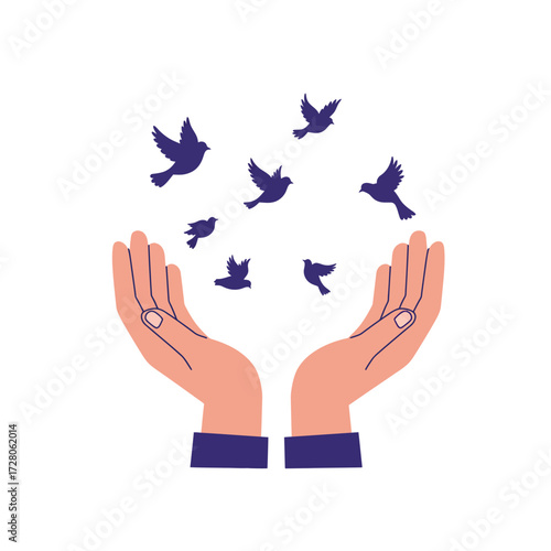 Releasing Doves A Symbol of Peace and Hope in Open Hands