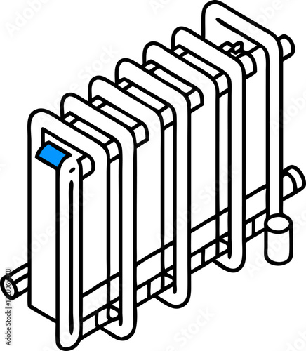 Isometric vector icon of a radiator for heating systems