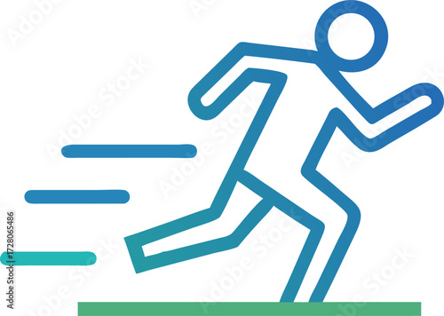Dynamic geometric runner sprinting with motion effect