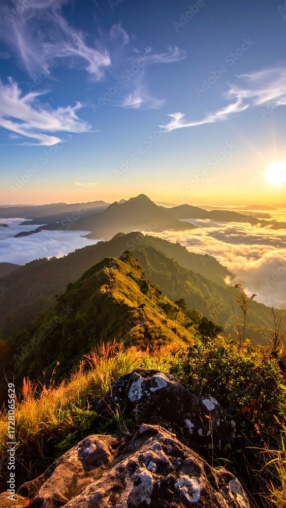 Obraz premium Mountain sunrise panorama (2)
