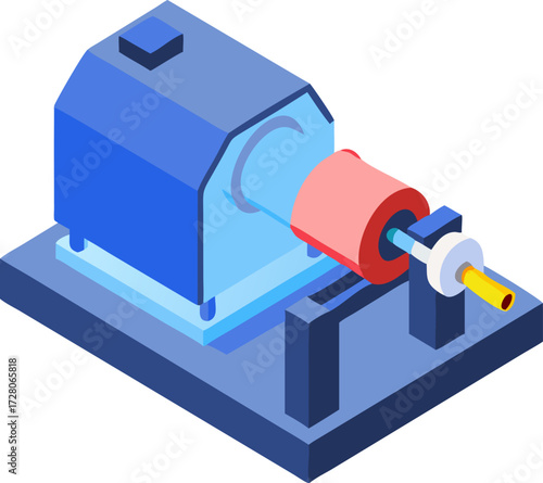Minimal isometric water pump vector illustration