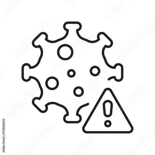 Editable Virus Warning Line Icon