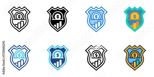 401(k) icon set multiple style collection 
