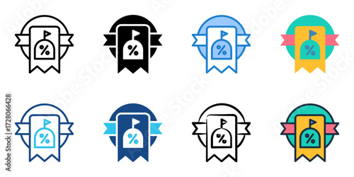 Tax advantaged icon set multiple style collection 

