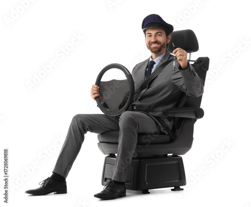 Handsome chauffeur with ste...