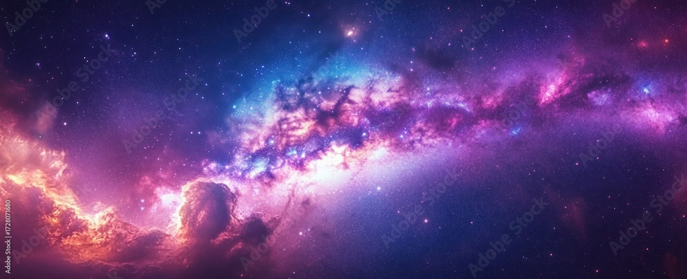 Fototapeta premium vibrant colorful galaxy with swirling nebulas and countless stars illuminating the cosmic expanse evoking a sense of wonder and vastness