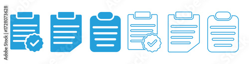 Document icon collection. Documents - Illustration Icons. Approved document icon design elements. icons for app or web. 