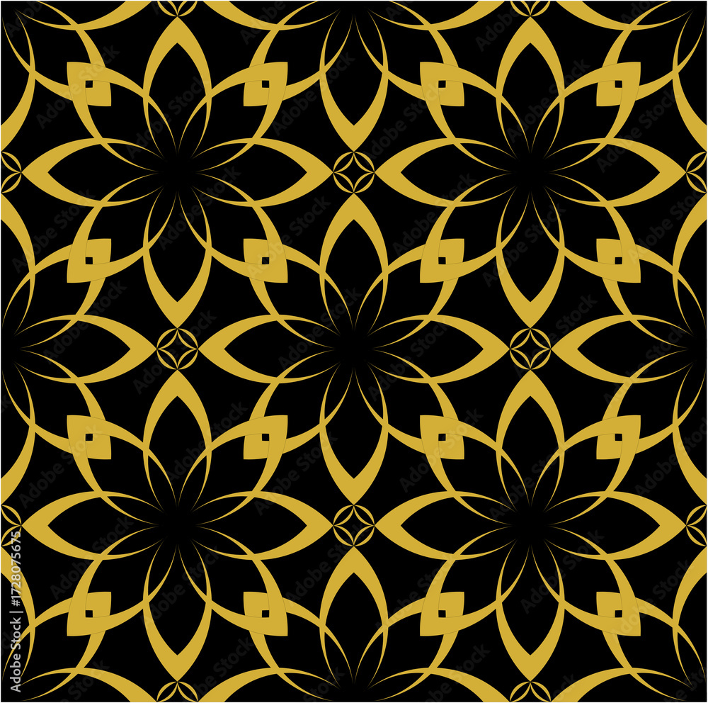 Fototapeta premium Geometric Flower, Perfect Pattern, Seamless Luxury Style