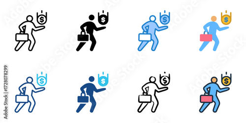 Active income icon set multiple style collection 
