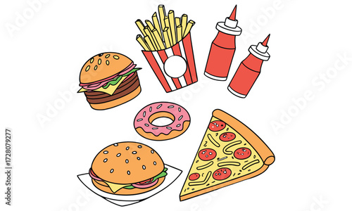 Fast Food Elements Illustration