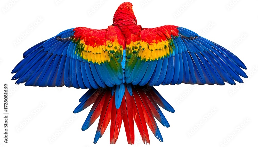 Obraz premium Colorful parrot with outstretched wings