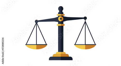 An elegant art illustration of a classic balance scale, symbolizing universal justice and equilibrium in legal and ethical decision-making processes