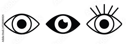 simple eye icon. eyesight symbol vector illustration. eye icon set. vision symbol. eyesight healthcare and medical sign symbol. retina scan eye icons. eps 10