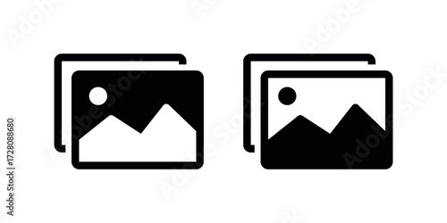 Photo Icons, Image Gallery Placeholder Vector, Picture Thumbnail Symbol for UI, Web and App Design