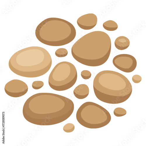 stone path decoration yard flat color vector illustration template design