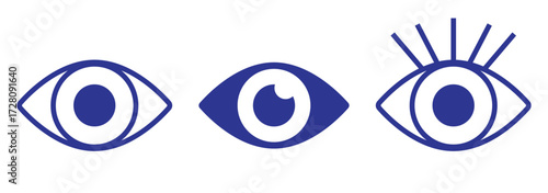 Eye icon set. Eye symbol. Open eyes icons. Eyesight symbol , eye, view, vision icons in flat style. vision symbol. eyesight healthcare and medical sign symbol. retina scan eye icons. EPS 10