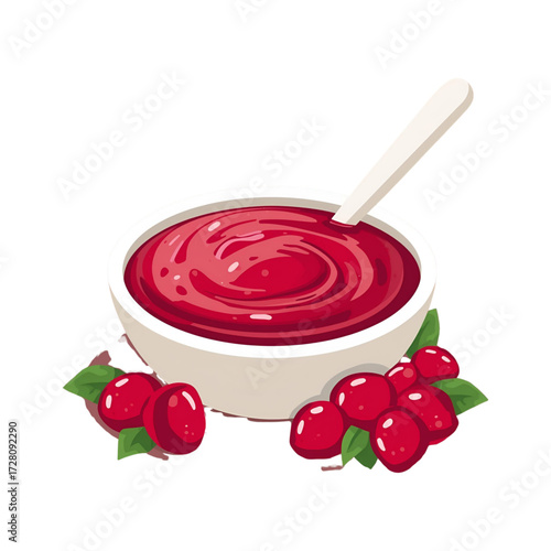 strawberry jam in a glass