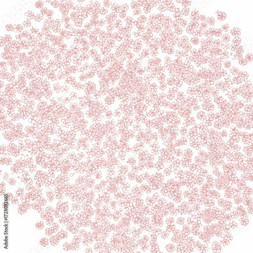 Abstract organic cellular pattern in pinkish-red on white background, microscopic biological texture