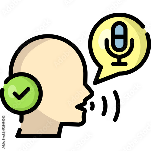 Colored Human Voice Recognition Icon