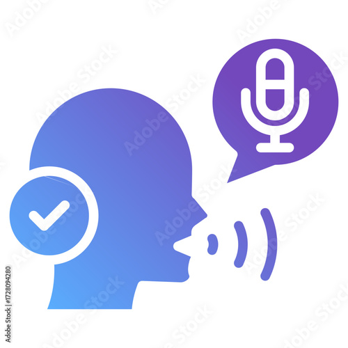 Bold Gradient Voice Command Icon
