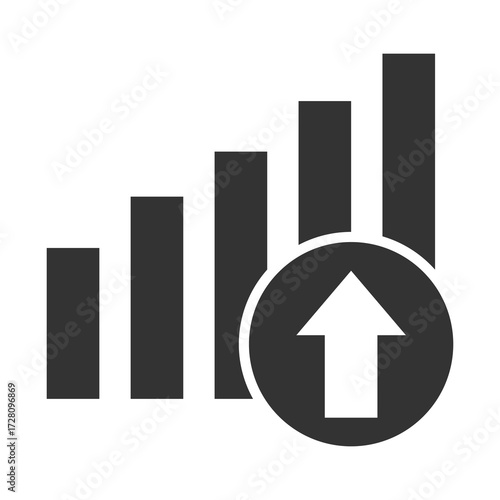 Growth Icon Glyph Style. Vector Illustration Design