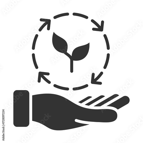 Sustainability Icon Glyph Style. Vector Illustration Design
