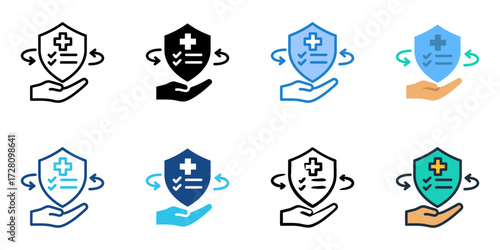 Injury Prevention icon set multiple style collection 
