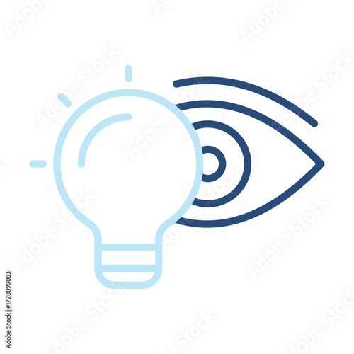 Vision Icon Color Outline Style. Vector Illustration Design