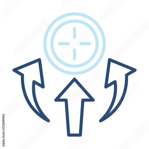 Focus Icon Color Outline Style. Vector Illustration Design