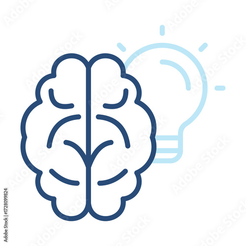 Cleverness Icon Color Outline Style. Vector Illustration Design